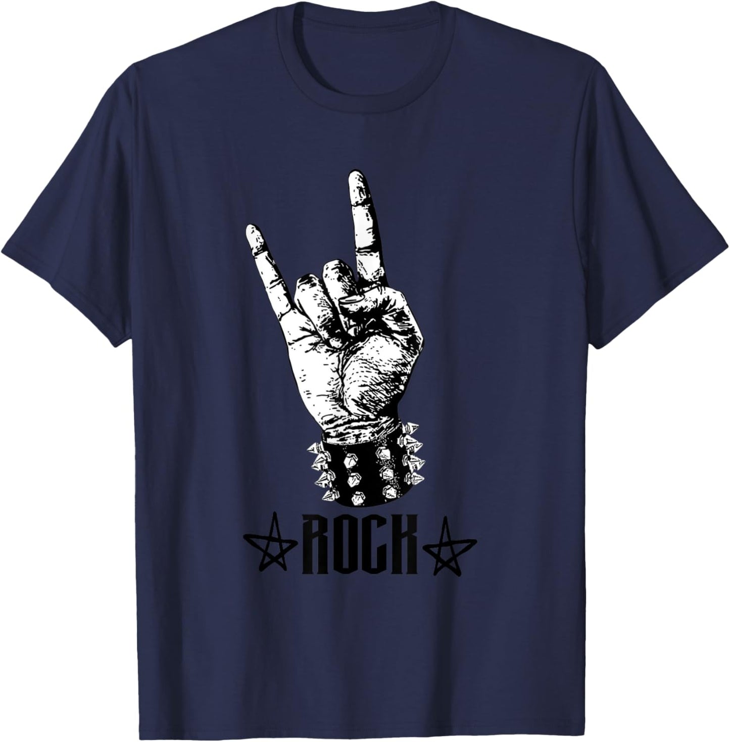Born To Be Rock Star - Cool Hand Horns Design T-Shirt - T-Shirt | Navy