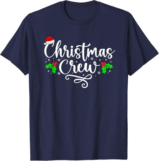 Christmas Crew Xmas Light Matching Family Pajama Funny Xmas T-Shirt - T-Shirt | Navy