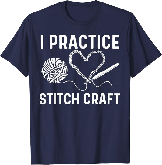 Best Crocheting Art Women Crocheter Crochet Lover T-Shirt - T-Shirt | Navy