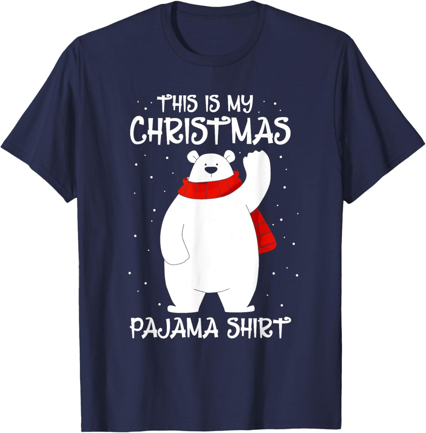This is My Christmas Pajama Shirt Polar Bear Funny Xmas Kid T-Shirt - T-Shirt | Navy
