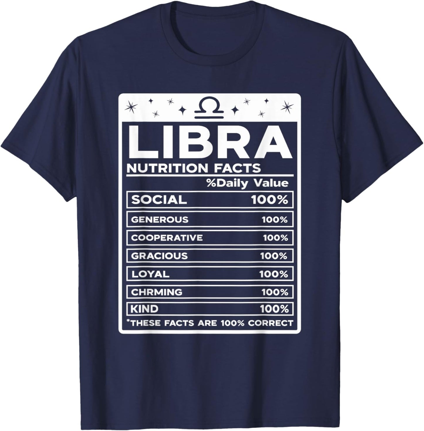 Libra Nutritional Style Zodiac Design, Libra T-Shirt - T-Shirt | Navy