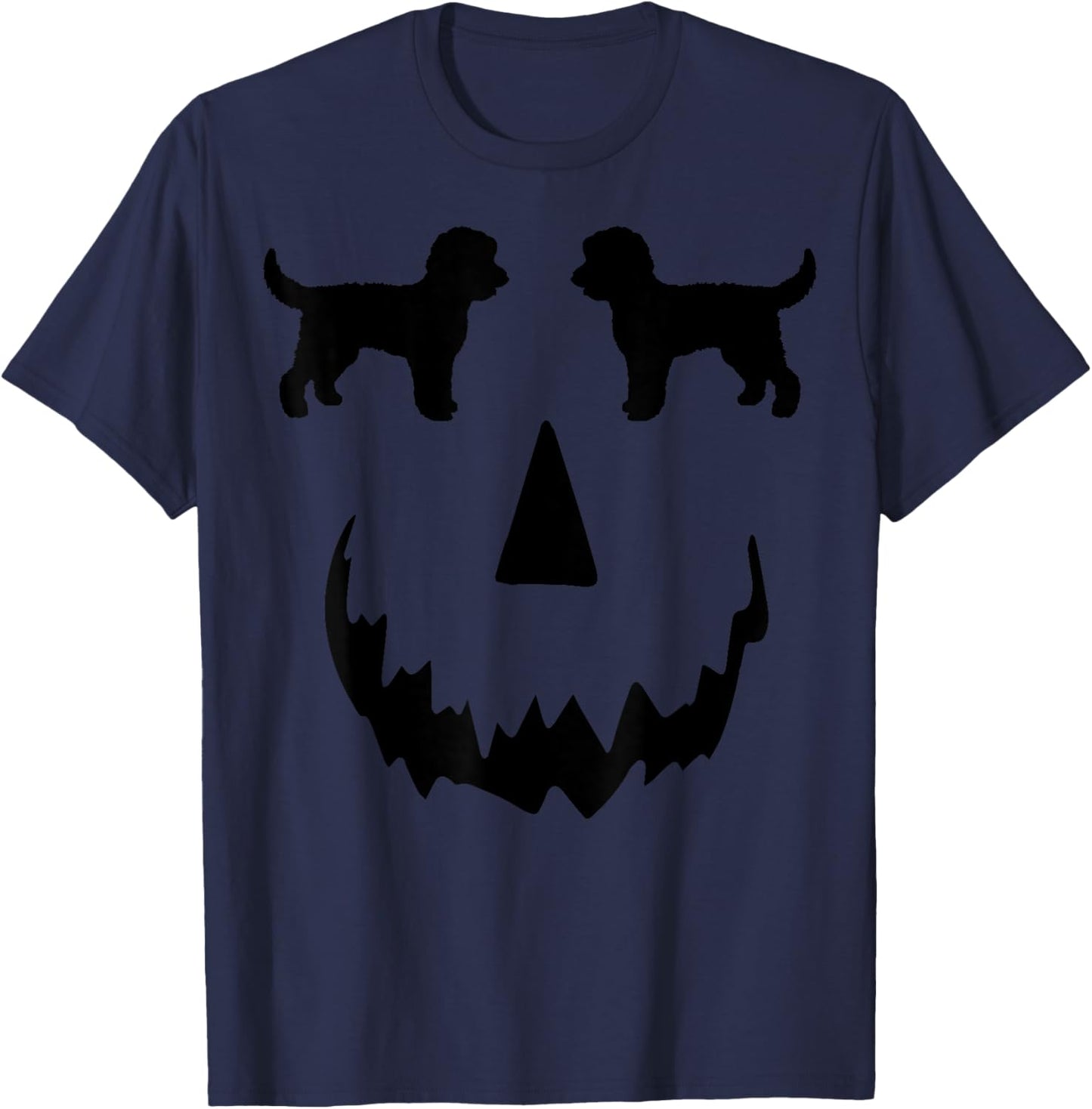 Pumpkin Doodle Halloween, Goldendoodle Halloween T-Shirt - T-Shirt | Navy
