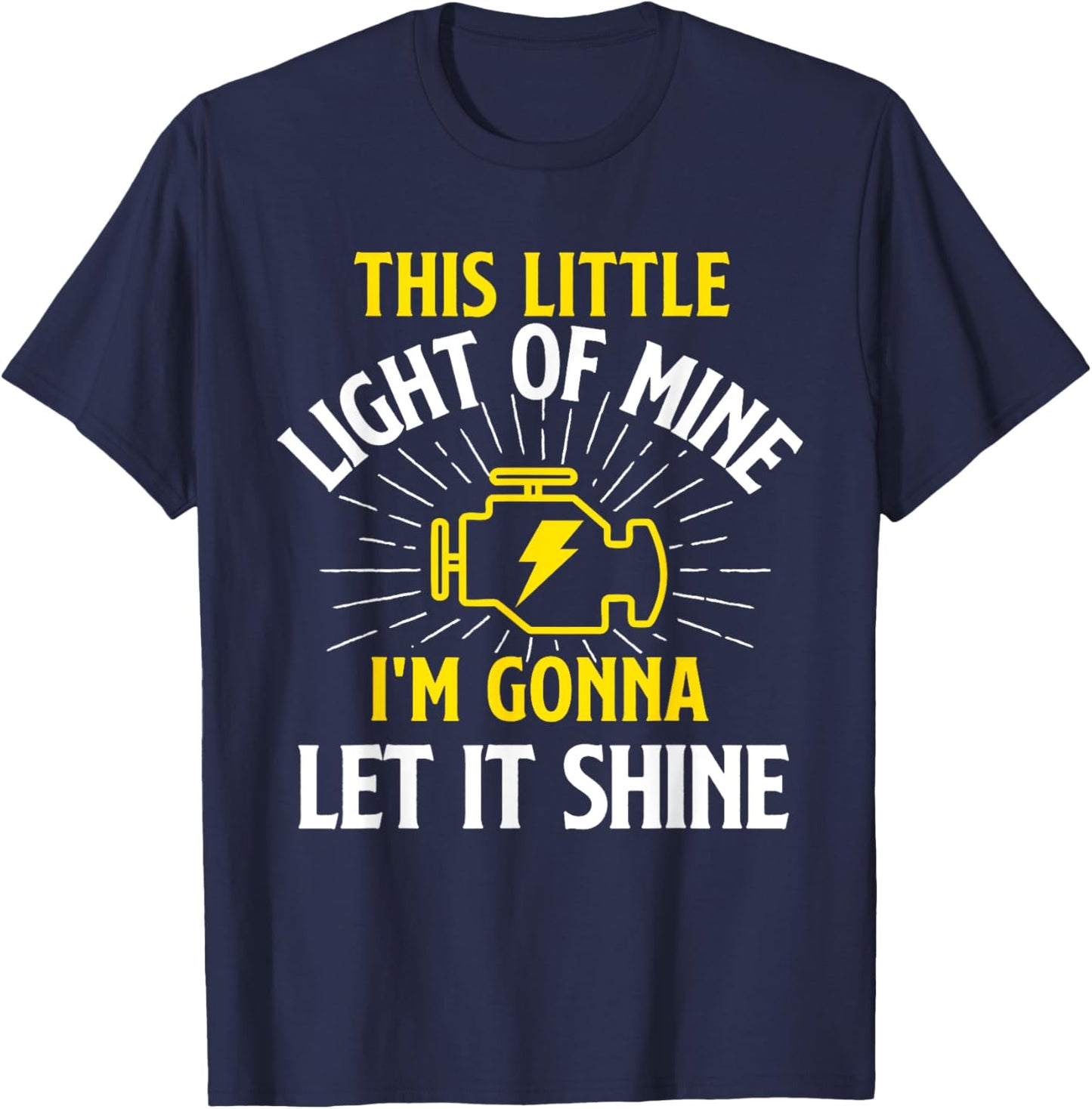 Engine Control Light - Car Guy Auto Mechanic T-Shirt - T-Shirt | Navy