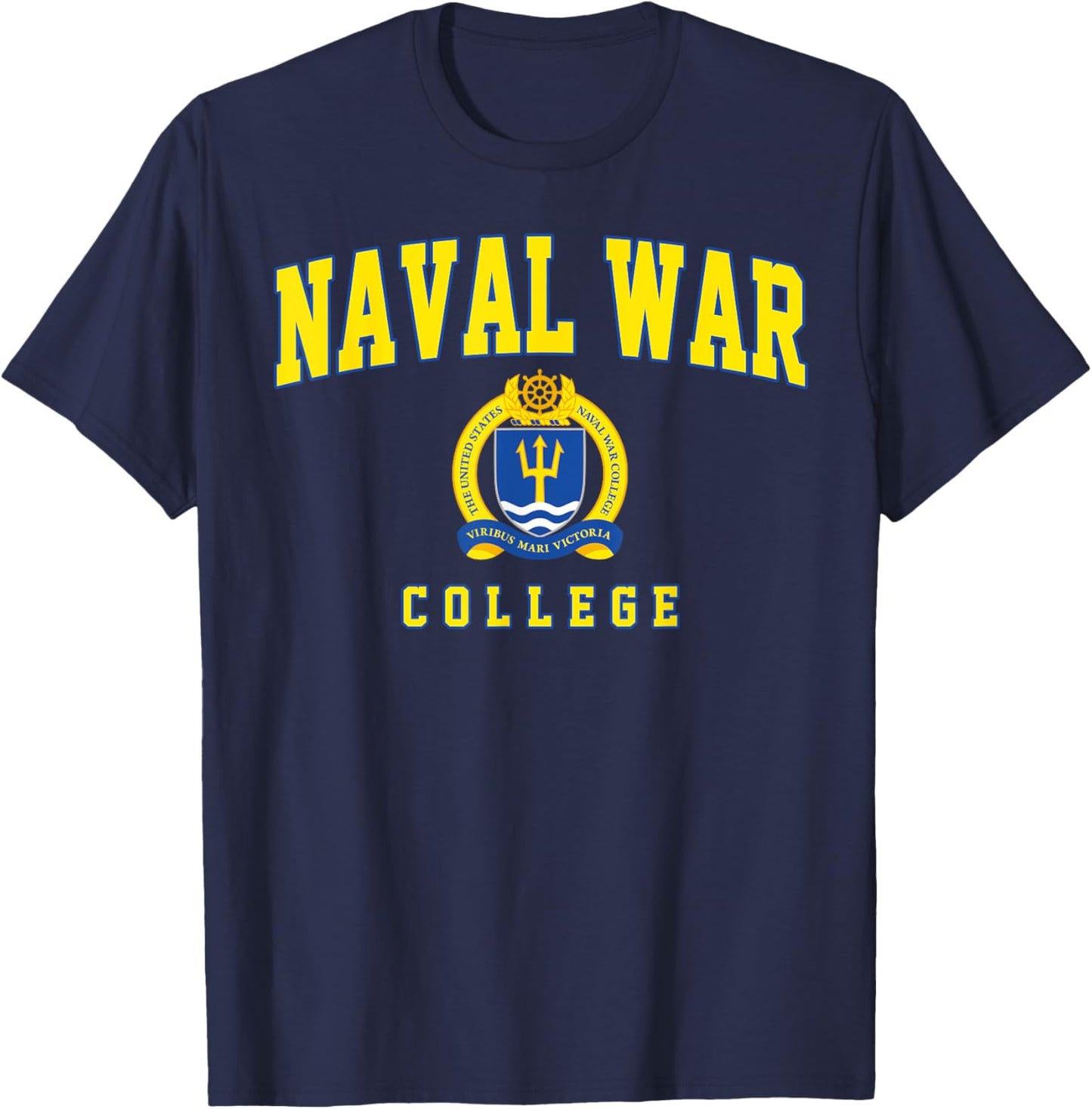 Naval War College Arch Vintage Sports Design Men Women T-Shirt - T-Shirt | Navy