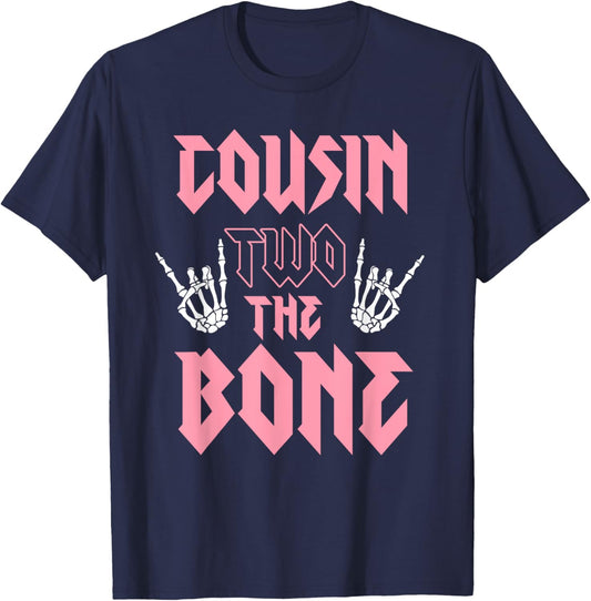 Cousin Two the Bone Birthday 2 Years Old Birthday Girl T-Shirt - T-Shirt | Navy