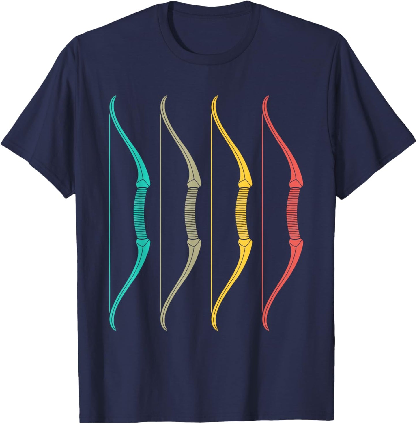 Vintage Archery With Bow Funny Classic Archers Bowman Outfit T-Shirt - T-Shirt | Navy