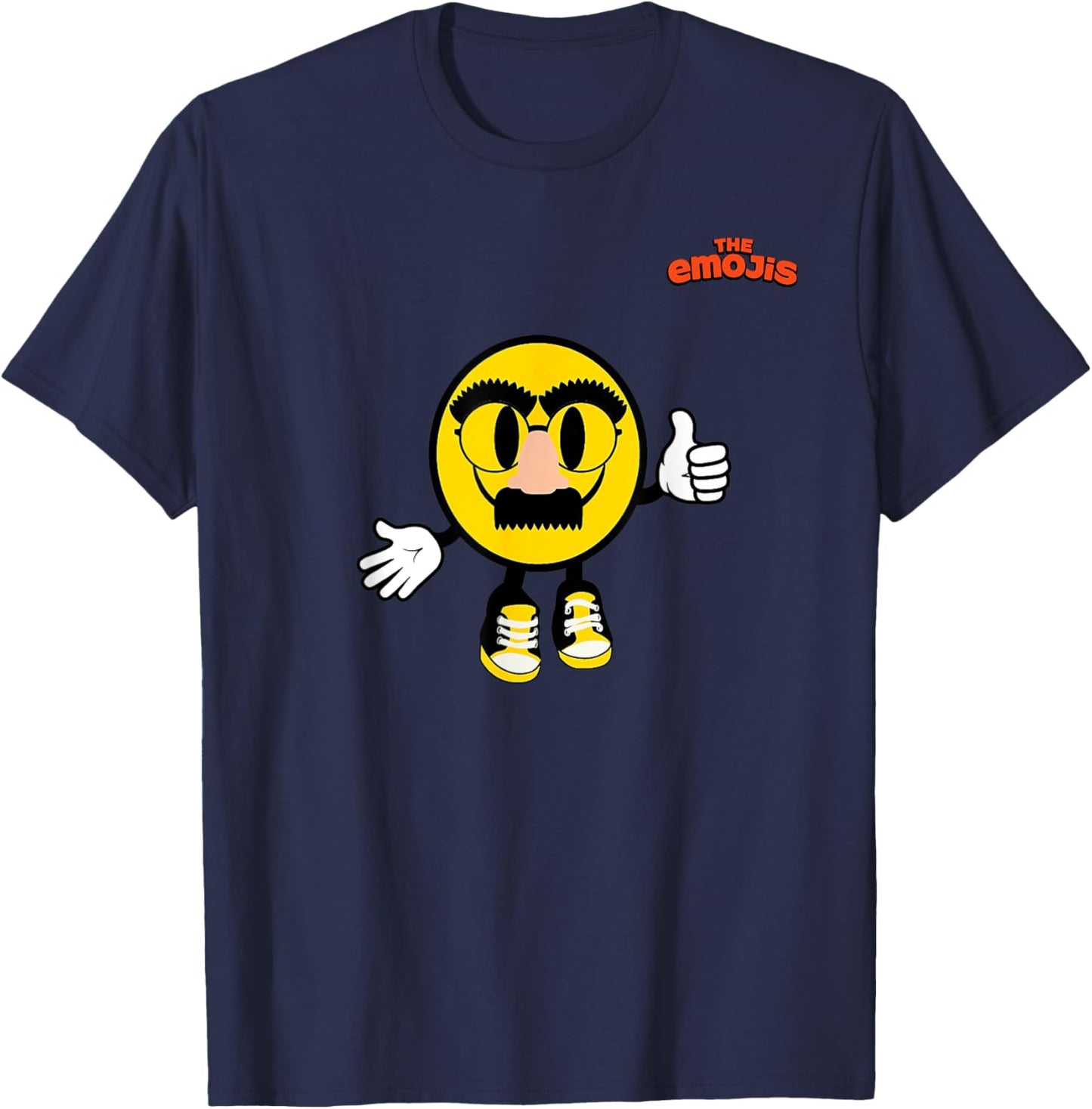 Emoji Groucho Yellow Face Thumb Up T-Shirt - T-Shirt | Navy