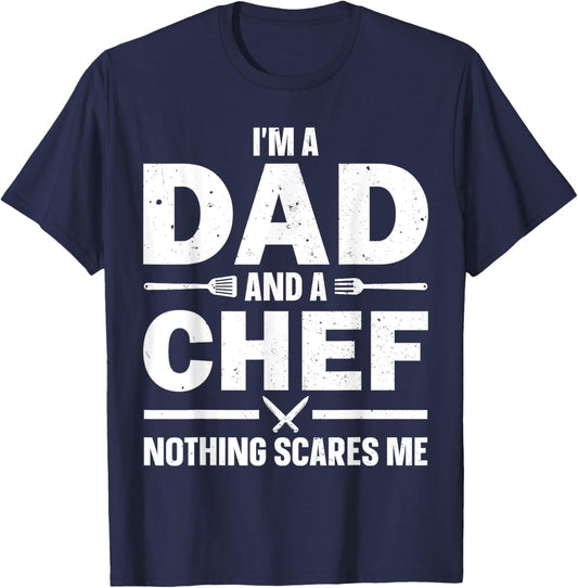 Best Chef Gift Culinary Cook Accessories & Stuff Chef Dad Art Father Male Cooking Lover Kitchen Chef T-Shirt - T-Shirt | Navy