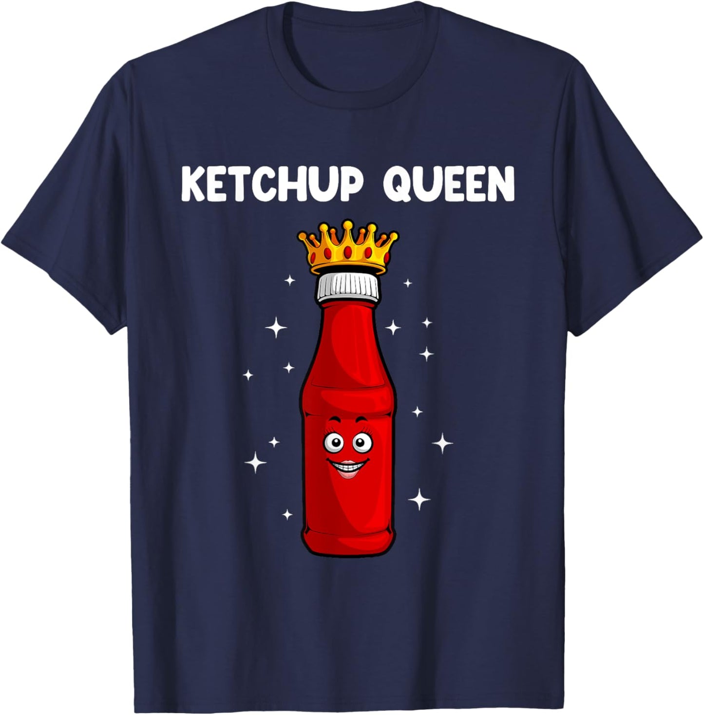 Cool Ketchup Queen Art Girls Tomato Ketchup Lover T-Shirt - T-Shirt | Navy