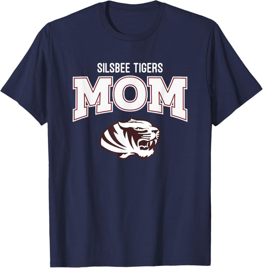 Silsbee Tigers Logo Mom HS T-Shirt - T-Shirt | Navy