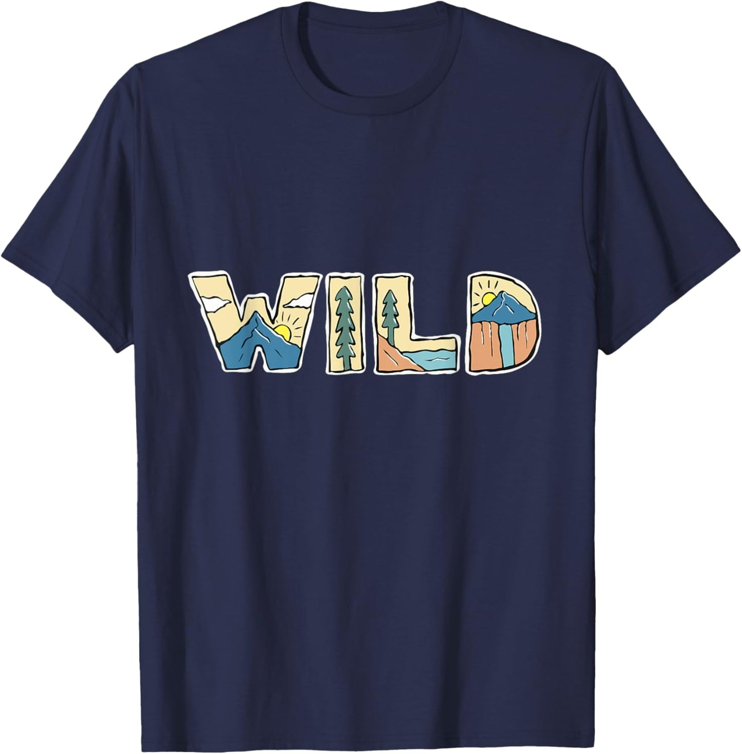 WILD Graphic Camping Outdoor Adventure for Nature Lovers T-Shirt - T-Shirt | Navy