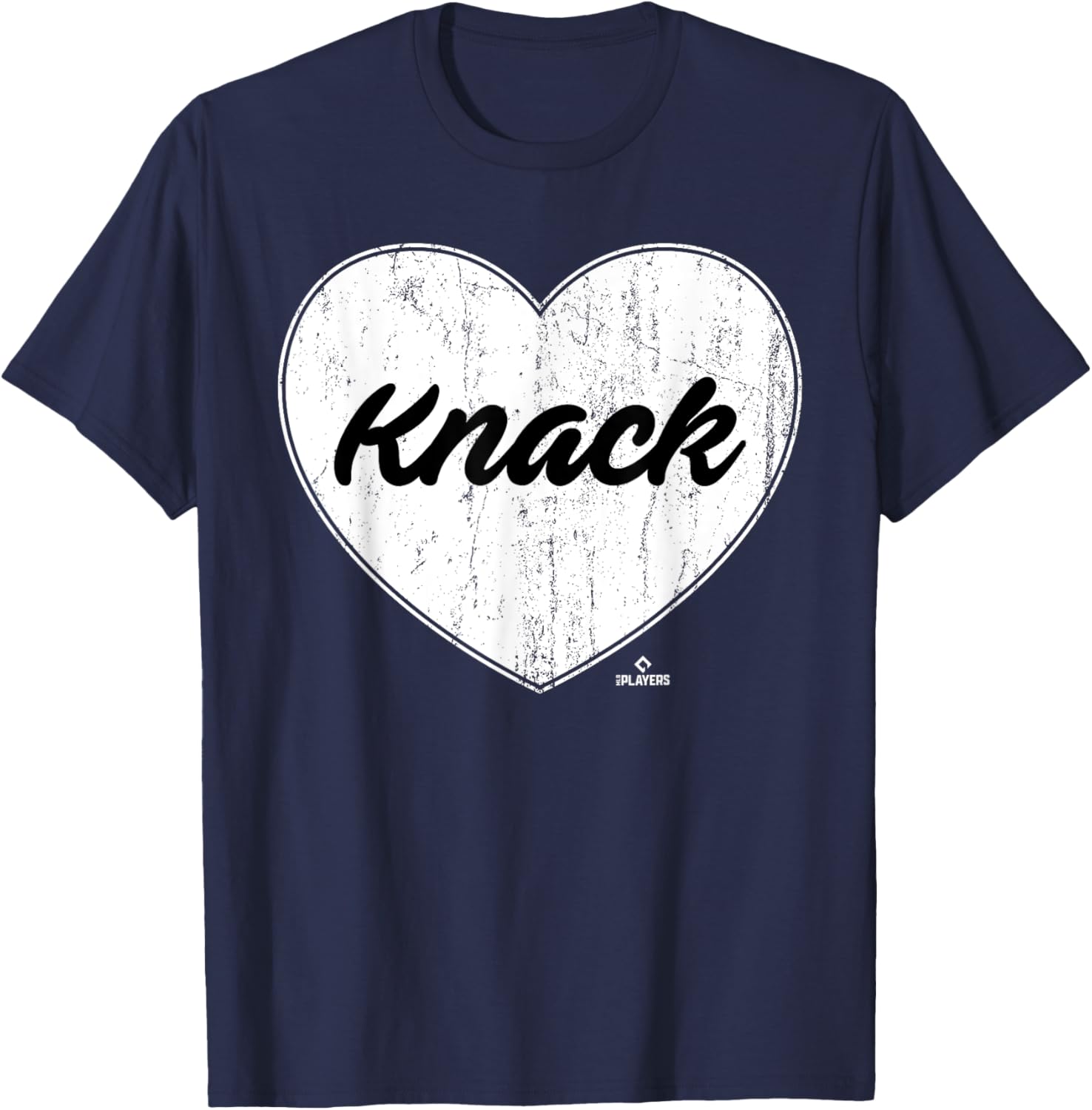 Distressed Heart Landon Knack Prospect Baseball Fan Gear T-Shirt - T-Shirt | Navy