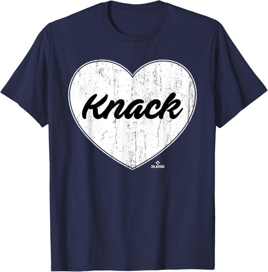 Distressed Heart Landon Knack Prospect Baseball Fan Gear T-Shirt - T-Shirt | Navy