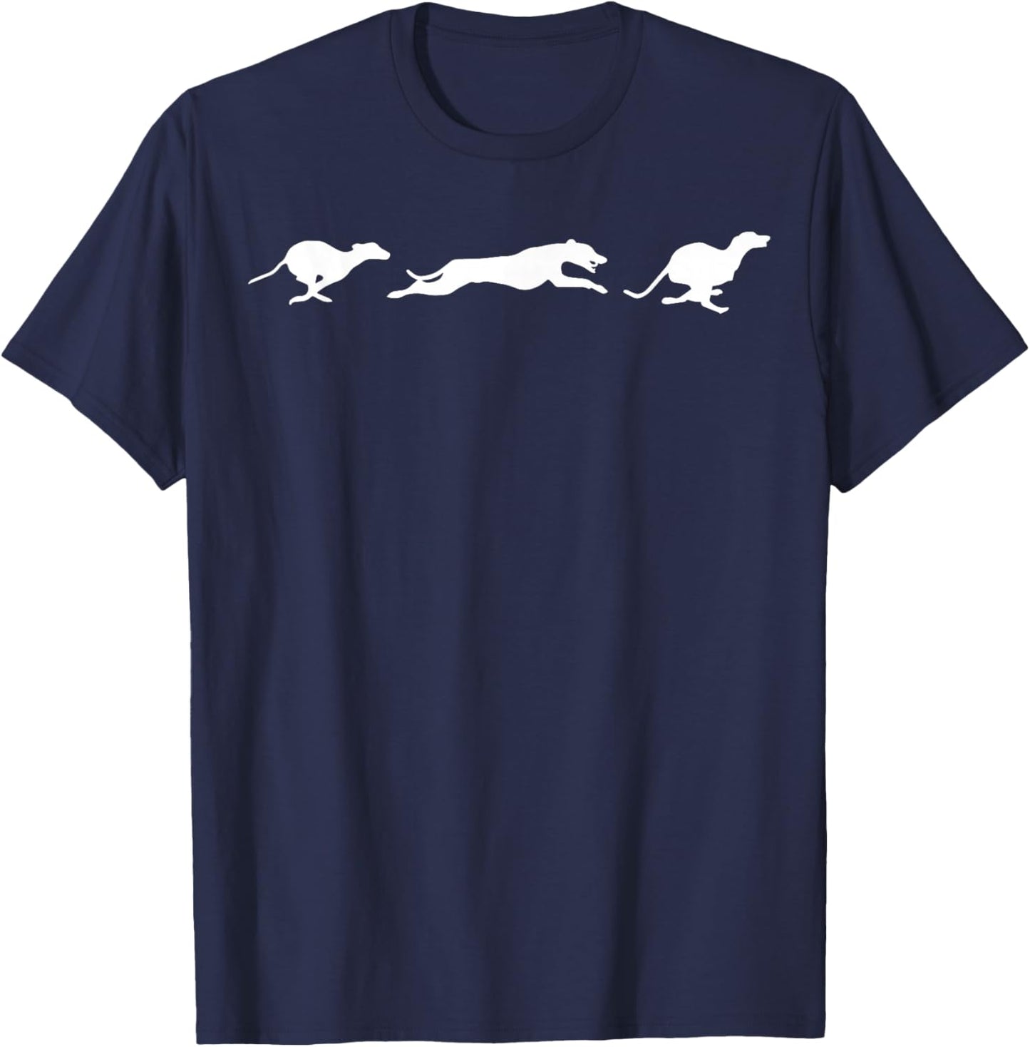 cute Whippet running T-Shirt - T-Shirt | Navy