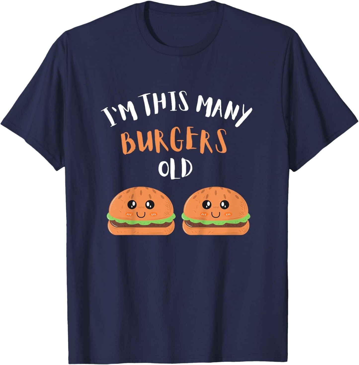 Kids I'm This Many Burgers Old - 2nd Birthday 2 Years Old Bday T-Shirt - T-Shirt | Navy