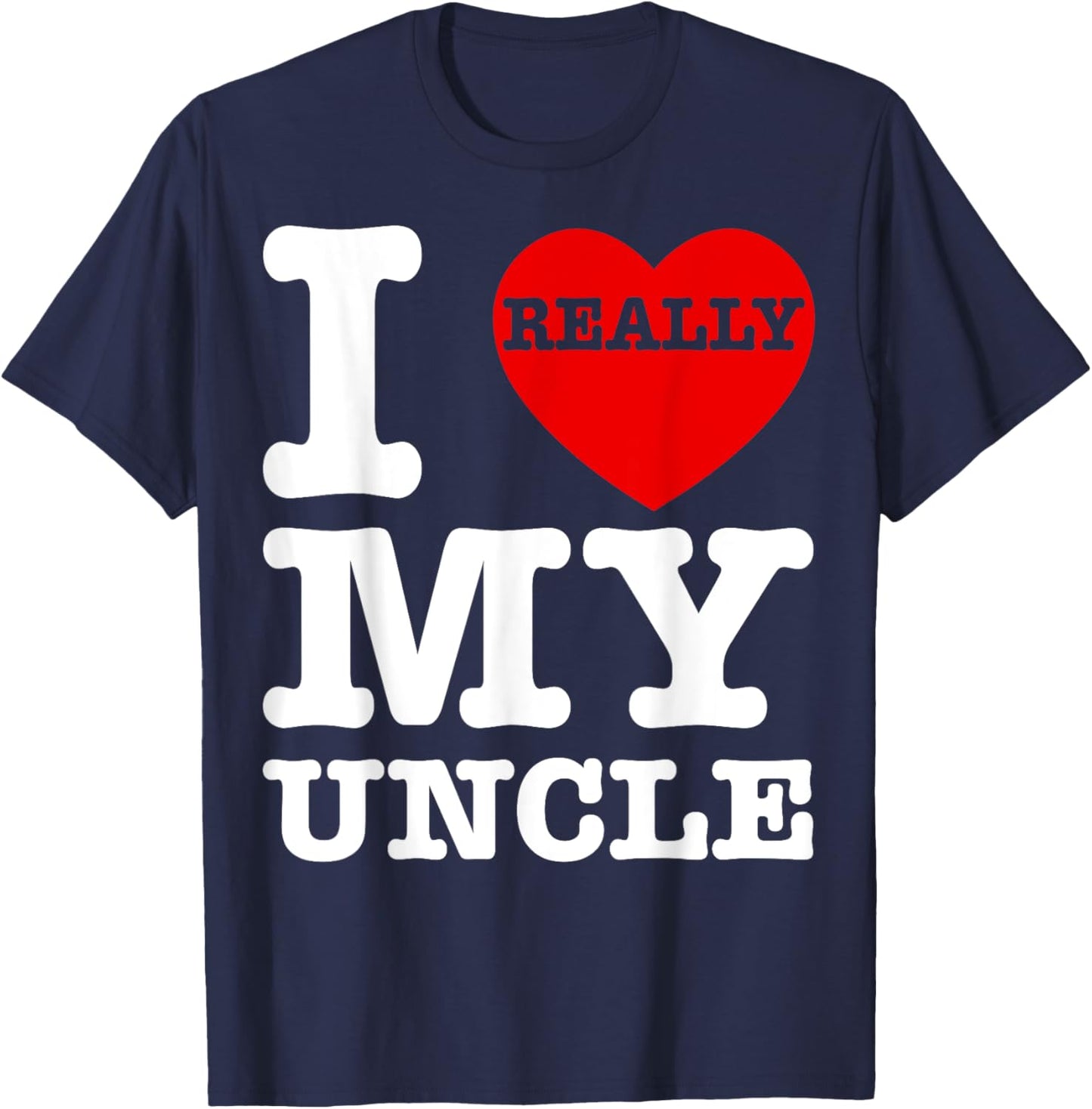 I Love My Uncle I Heart My Uncle Women Nephew Niece T-Shirt - T-Shirt | Navy