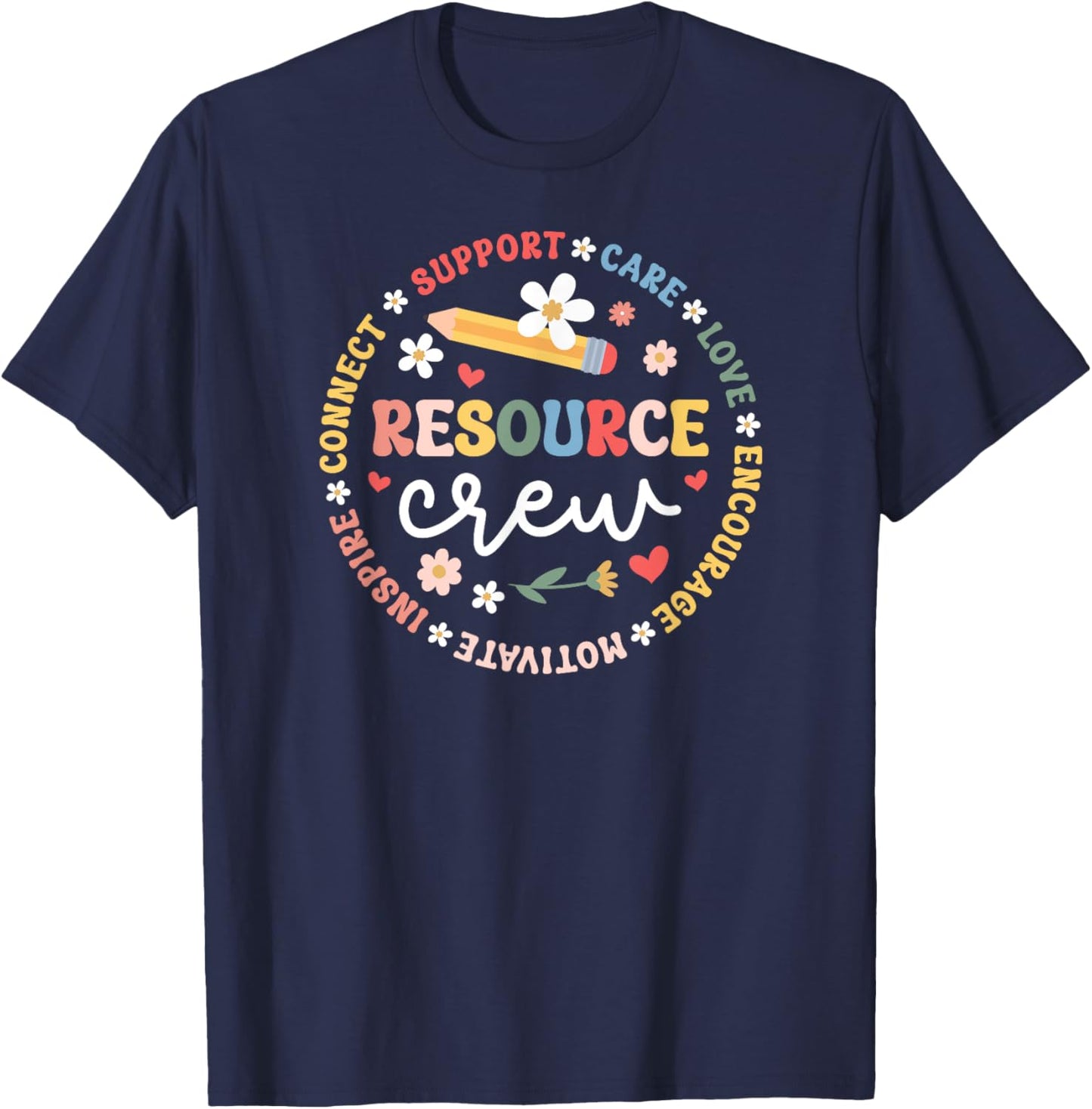 Resource Crew Appreciation Circle Resource Teacher Team T-Shirt - T-Shirt | Navy