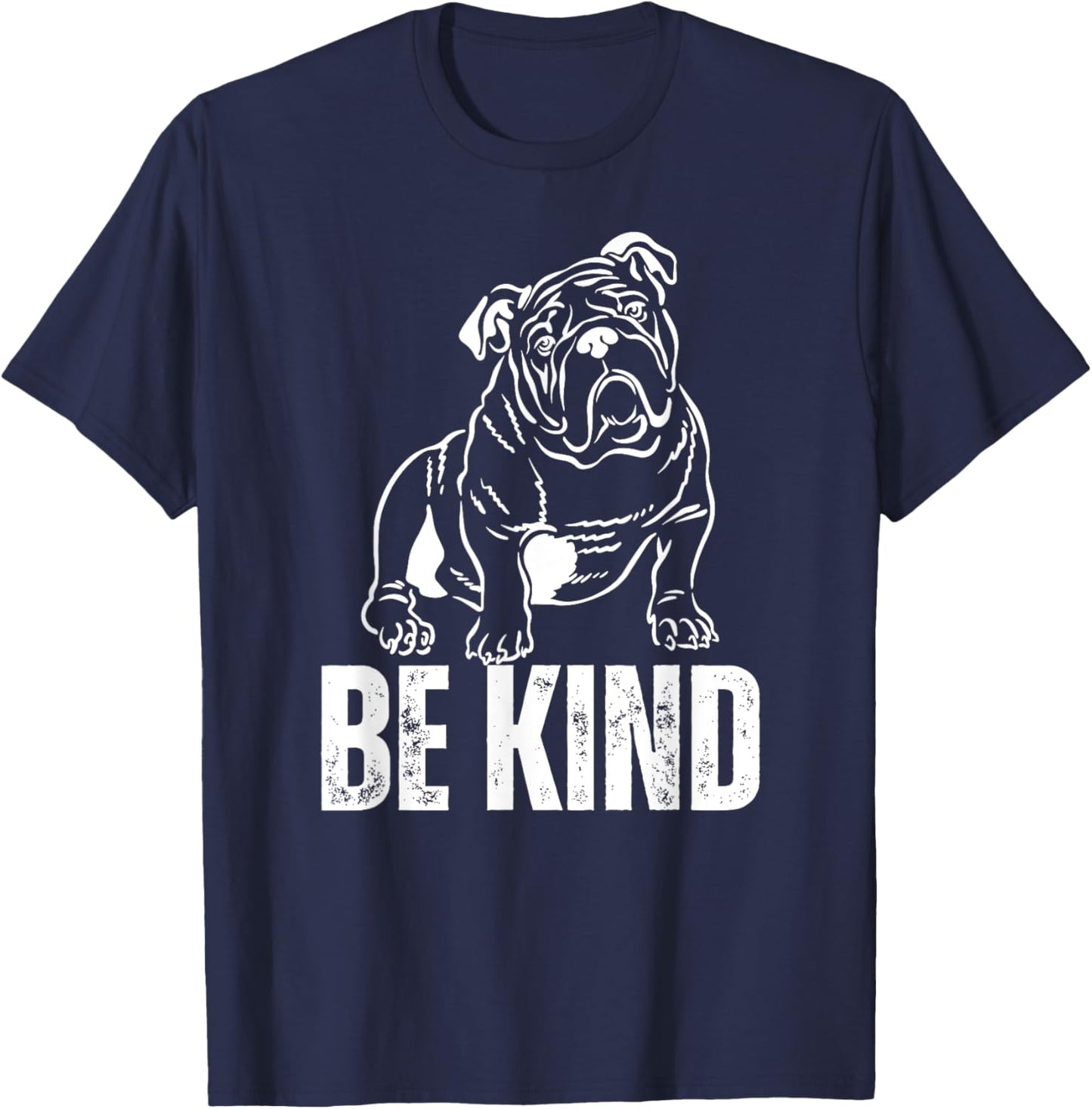 Be Kind English Bulldog T-Shirt - T-Shirt | Navy