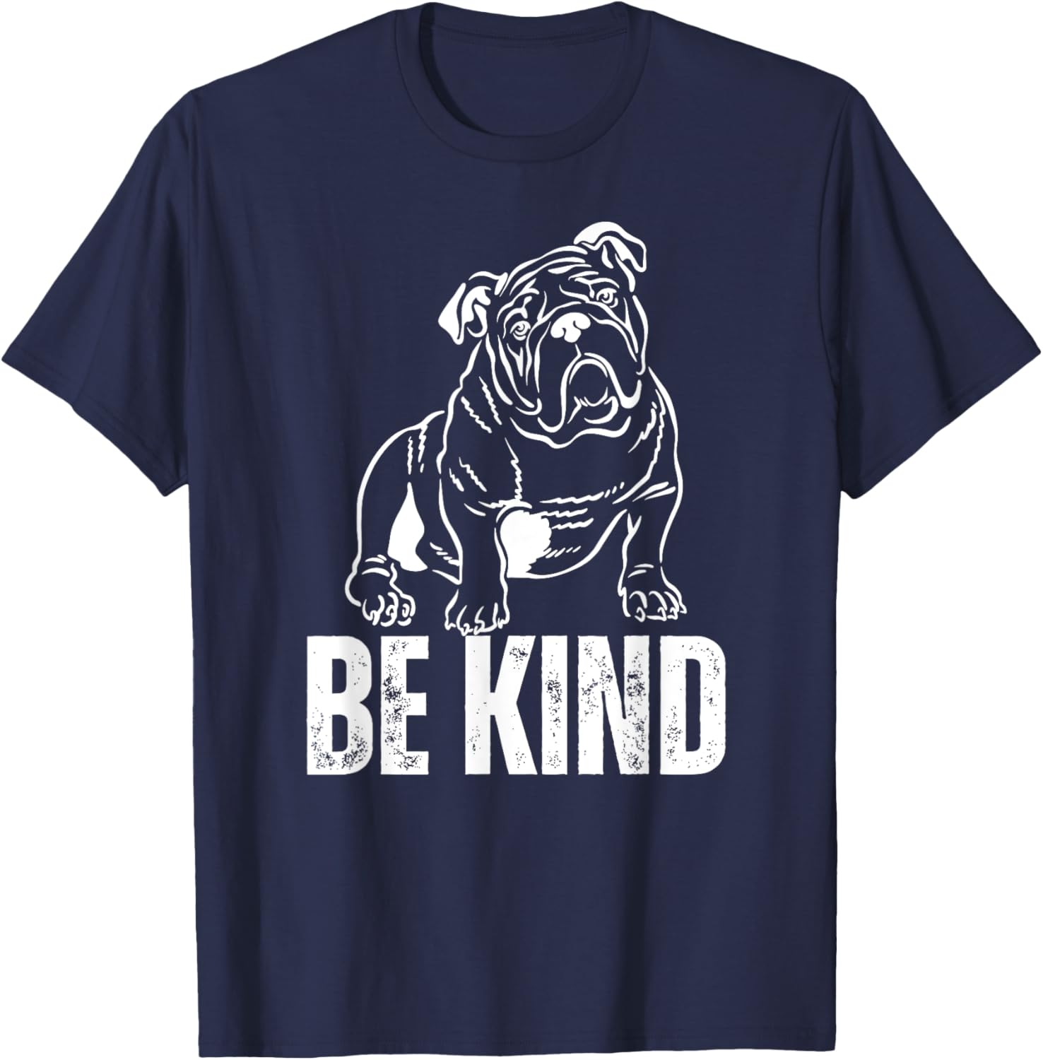 Be Kind English Bulldog T-Shirt - T-Shirt | Navy