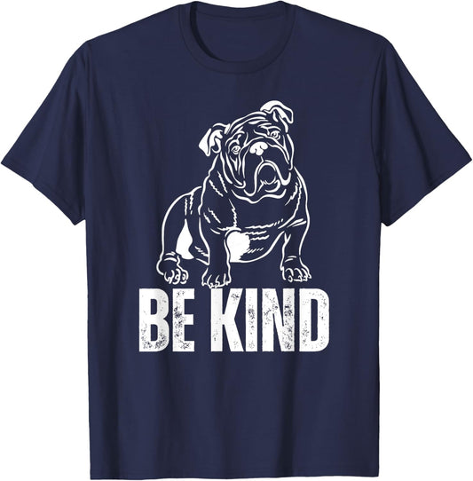 Be Kind English Bulldog T-Shirt - T-Shirt | Navy