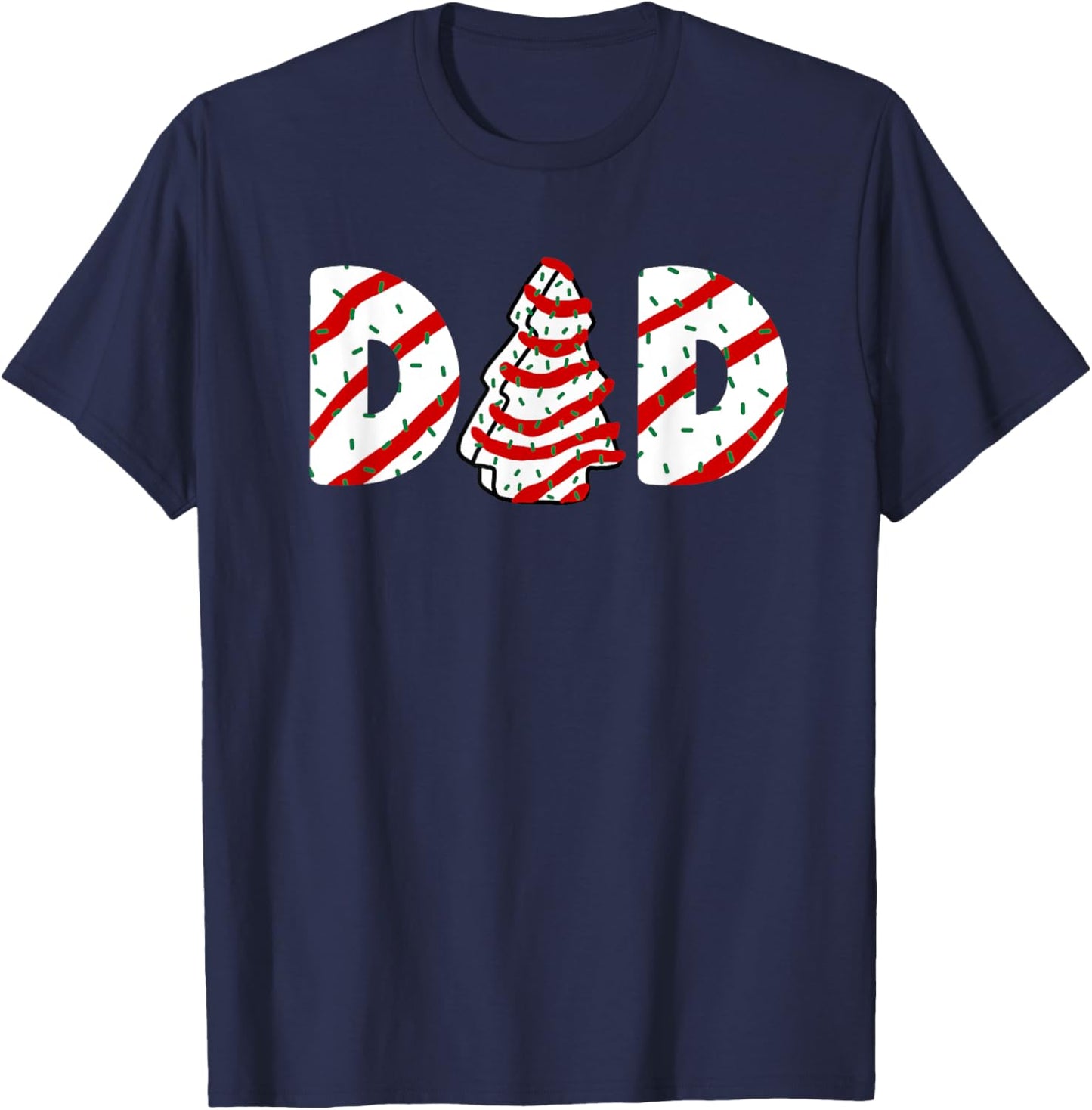 Christmas Tree Cake Matching Family Party Pajama Dad T-Shirt - T-Shirt | Navy