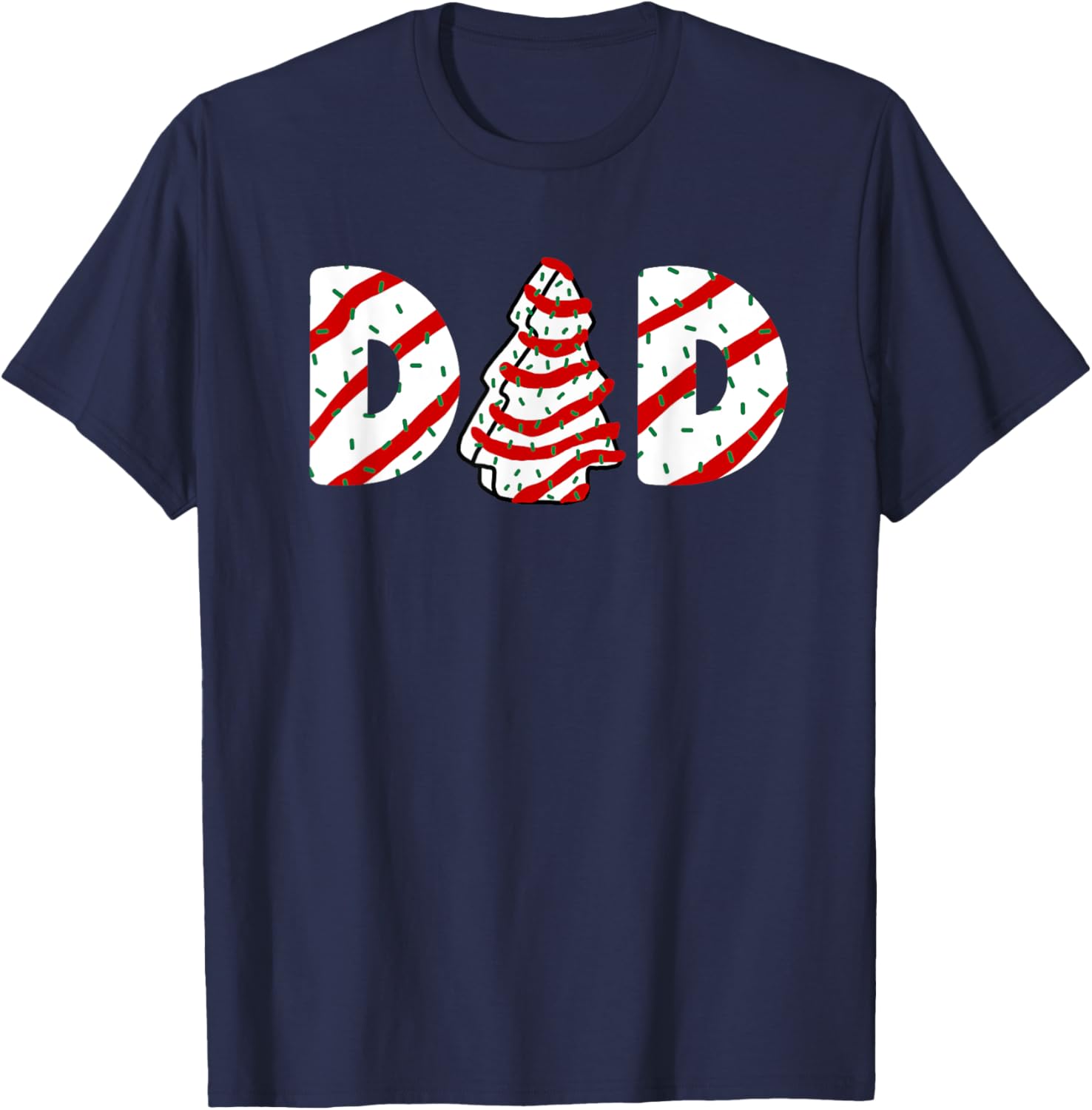 Christmas Tree Cake Matching Family Party Pajama Dad T-Shirt - T-Shirt | Navy