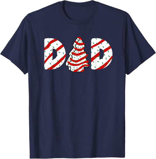Christmas Tree Cake Matching Family Party Pajama Dad T-Shirt - T-Shirt | Navy