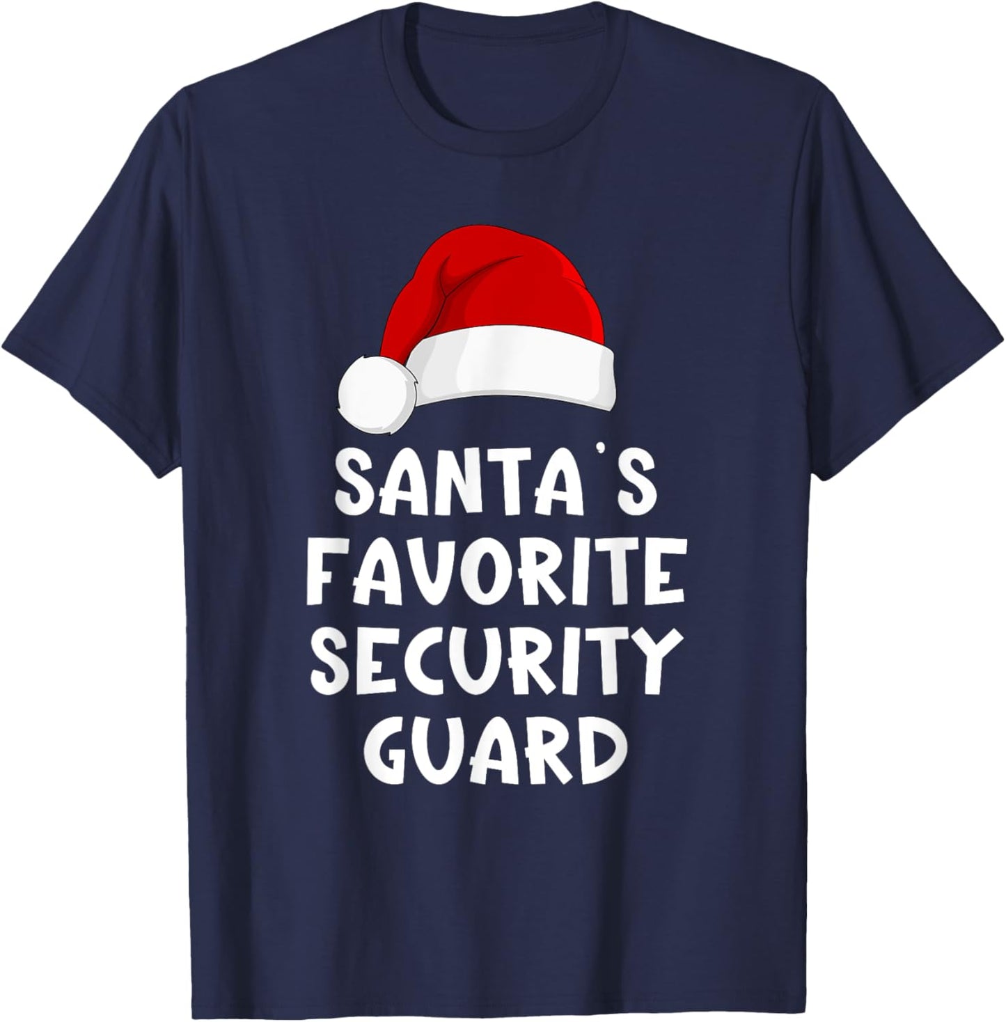 Christmas Santa's Favorite Security Guard Funny Xmas Pajama T-Shirt - T-Shirt | Navy