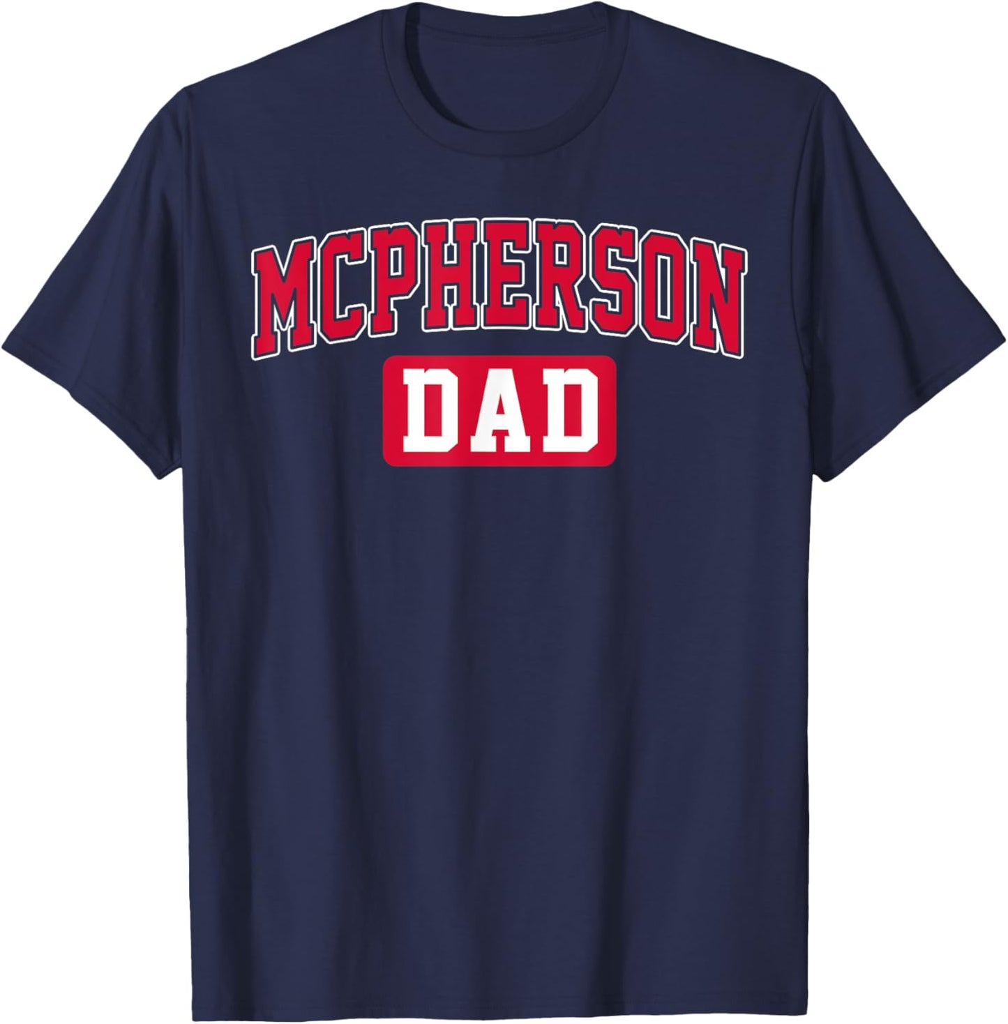 McPherson College Dad Arch Vintage Design Father Men Family T-Shirt - T-Shirt | Navy