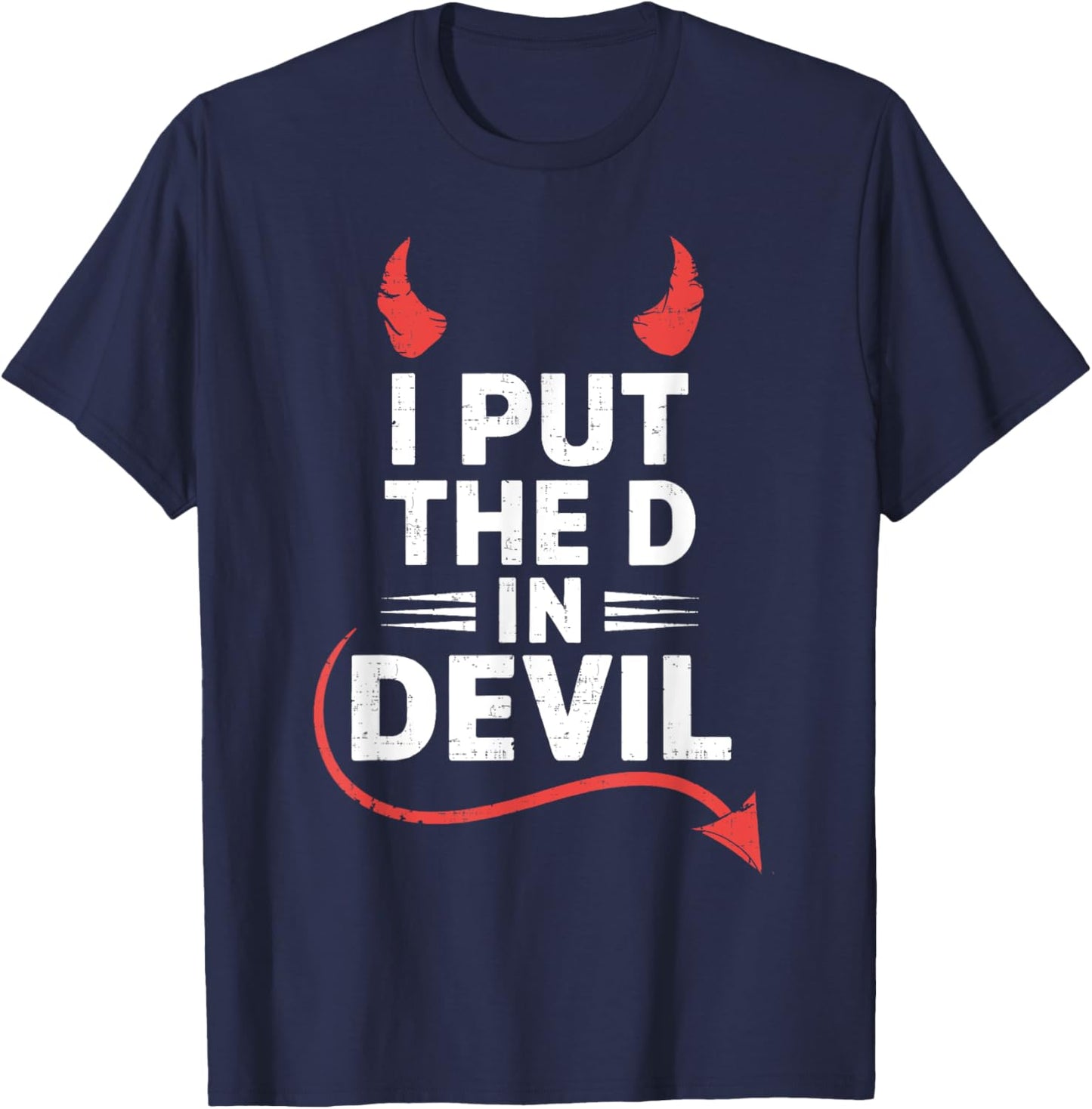 I Put the D in Devil Funny Halloween Matching Couple T-Shirt - T-Shirt | Navy