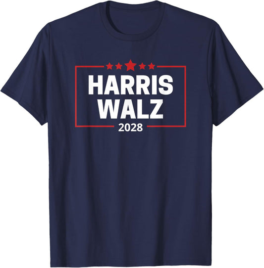 Kamala 2028 - Harris Walz 2028 T-Shirt - T-Shirt | Navy