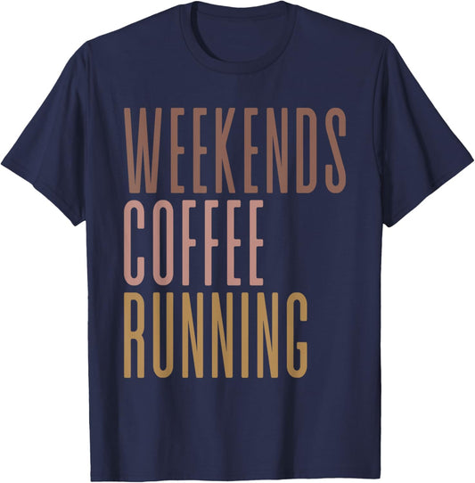 Weekends Coffee Running T-Shirt - T-Shirt | Navy