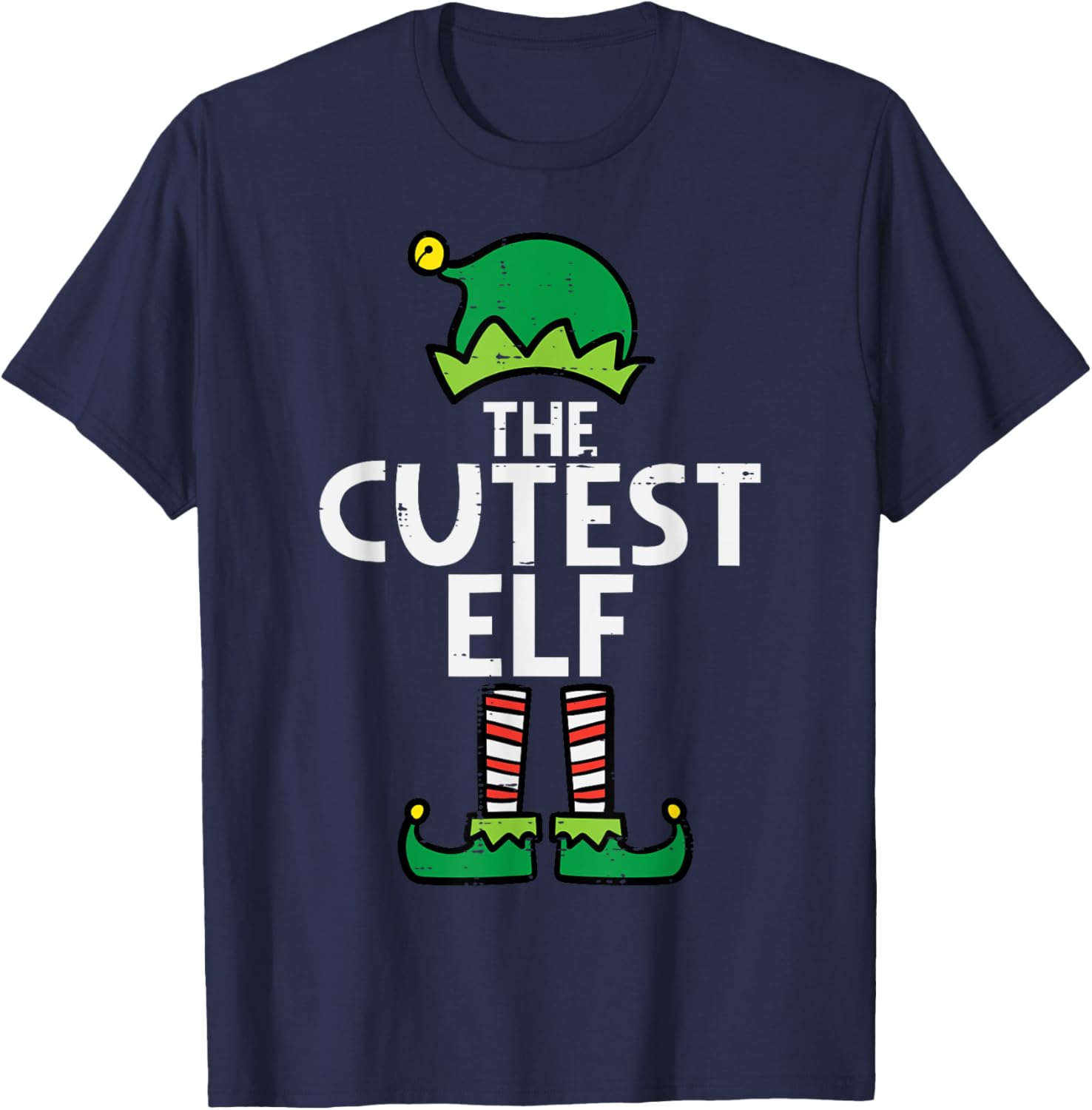Christmas The Cutest Elf Xmas Family Matching Boys Girls Kid T-Shirt - T-Shirt | Navy