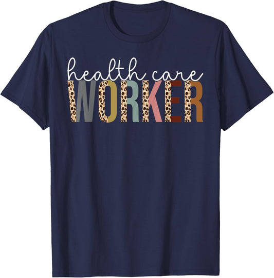 Leopard Health Care Worker Appreciation Gift T-Shirt - T-Shirt | Navy