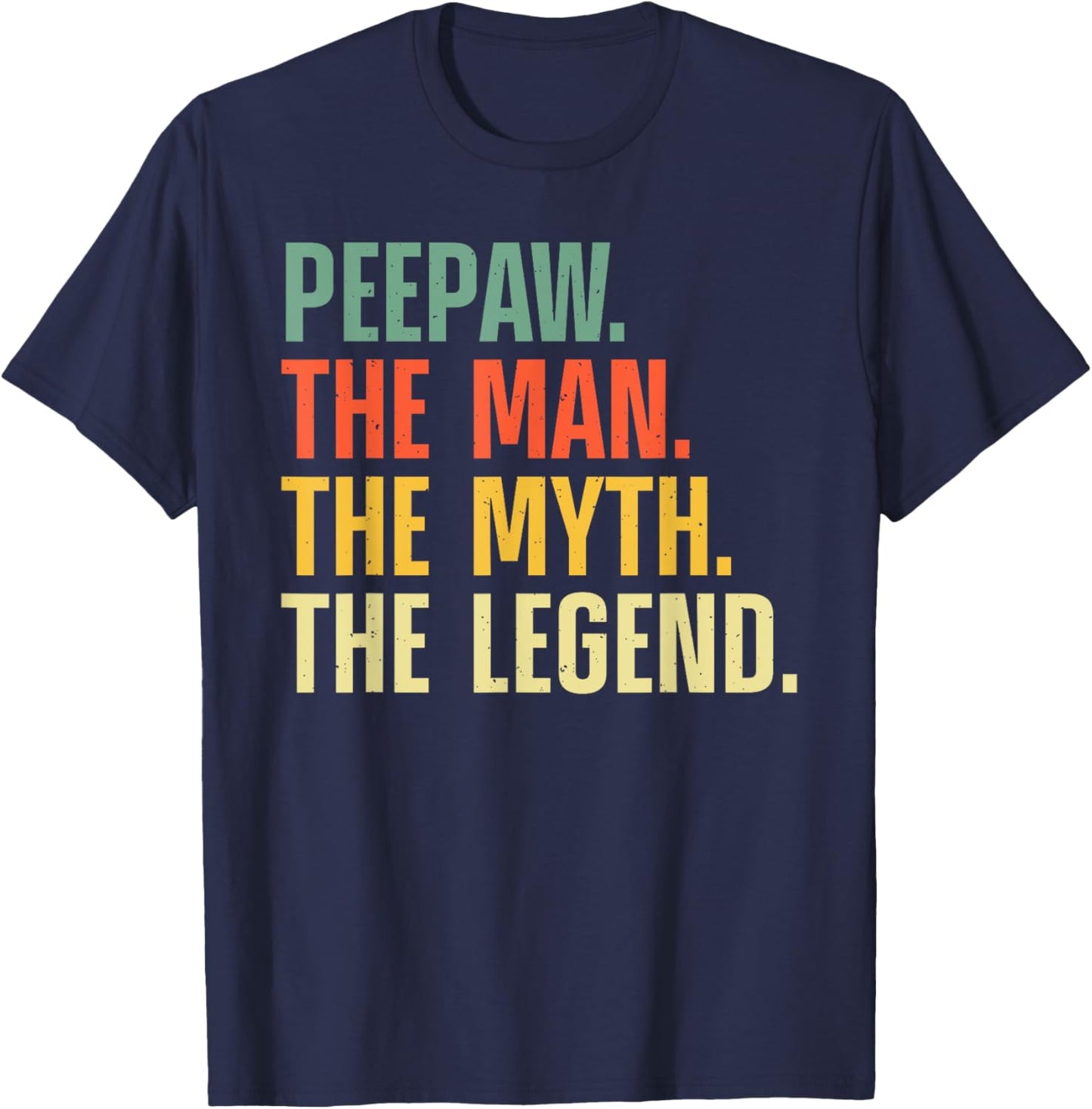 Peepaw Design For Grandpa Grandfather From Grandkids Peepaw T-Shirt - T-Shirt | Navy