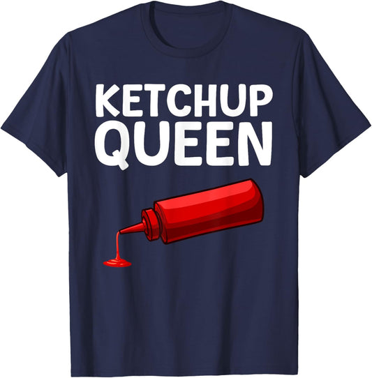 Funny Ketchup Queen Art Girls Kids Ketchup Lover T-Shirt - T-Shirt | Navy