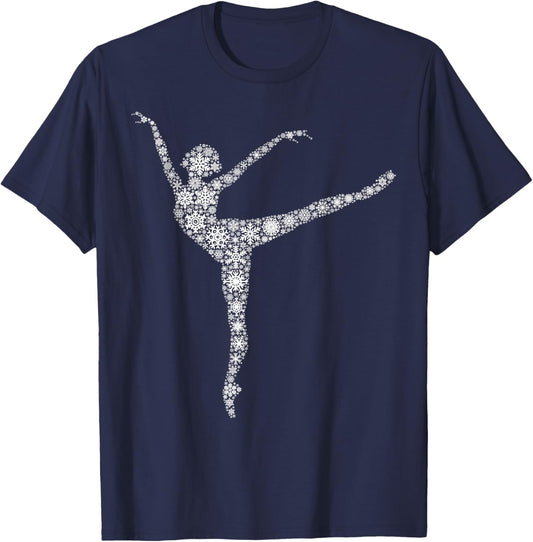 Snowflake Dancer Merry Christmas - Ballet Dance Ballerina T-Shirt - T-Shirt | Navy