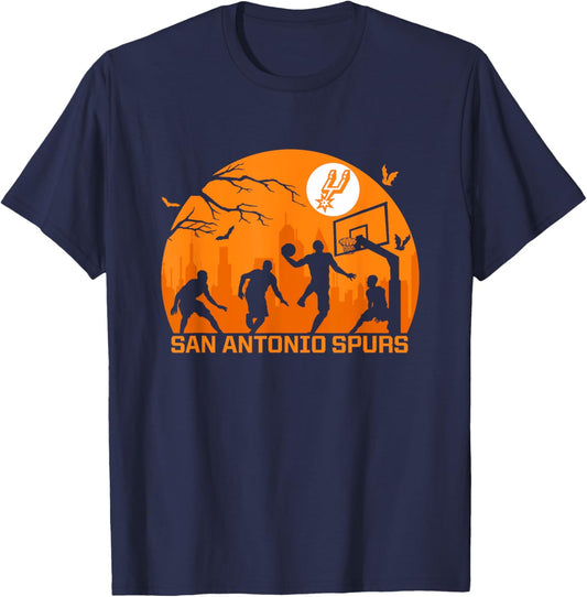NBA San Antonio Spurs Halloween Midnight Hoops T-Shirt - T-Shirt | Navy