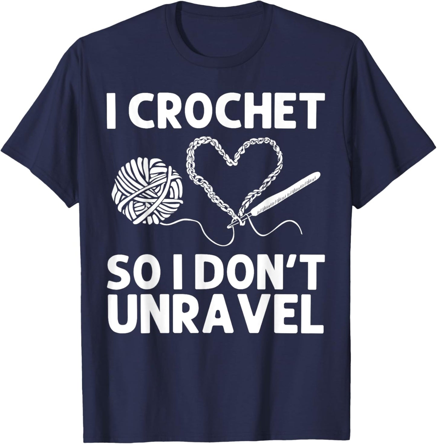 Funny Crochet Art Women Crocheting Lovers Crocheter T-Shirt - T-Shirt | Navy