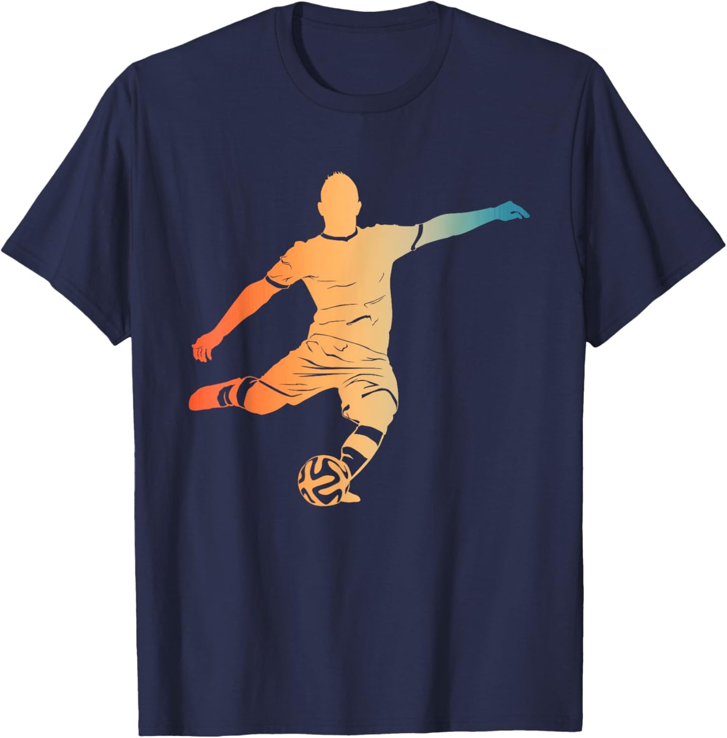 Silhouette Soccer Player Goalkeeper Lover Soccer Boy T-Shirt - T-Shirt | Navy