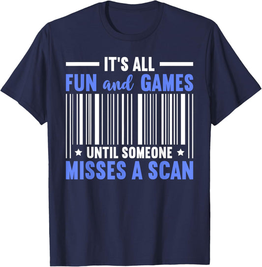 Misses A Scan Postal Worker Mailman Funny Mail Carrier T-Shirt - T-Shirt | Navy