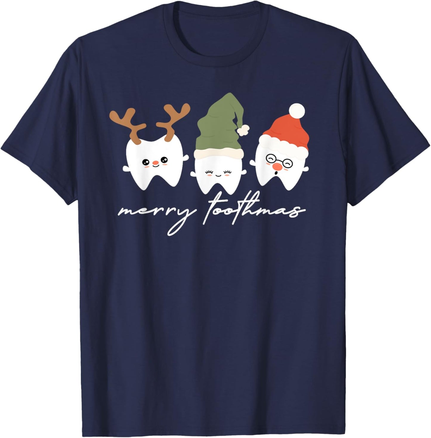 Merry Toothmas Dental Hygienist Christmas Dental Hygiene T-Shirt - T-Shirt | Navy
