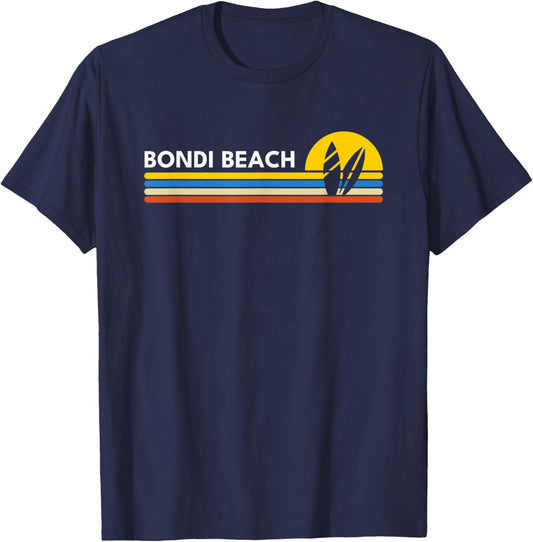 Bondi Beach Australia Vintage Retro Souvenirs T-Shirt - T-Shirt | Navy