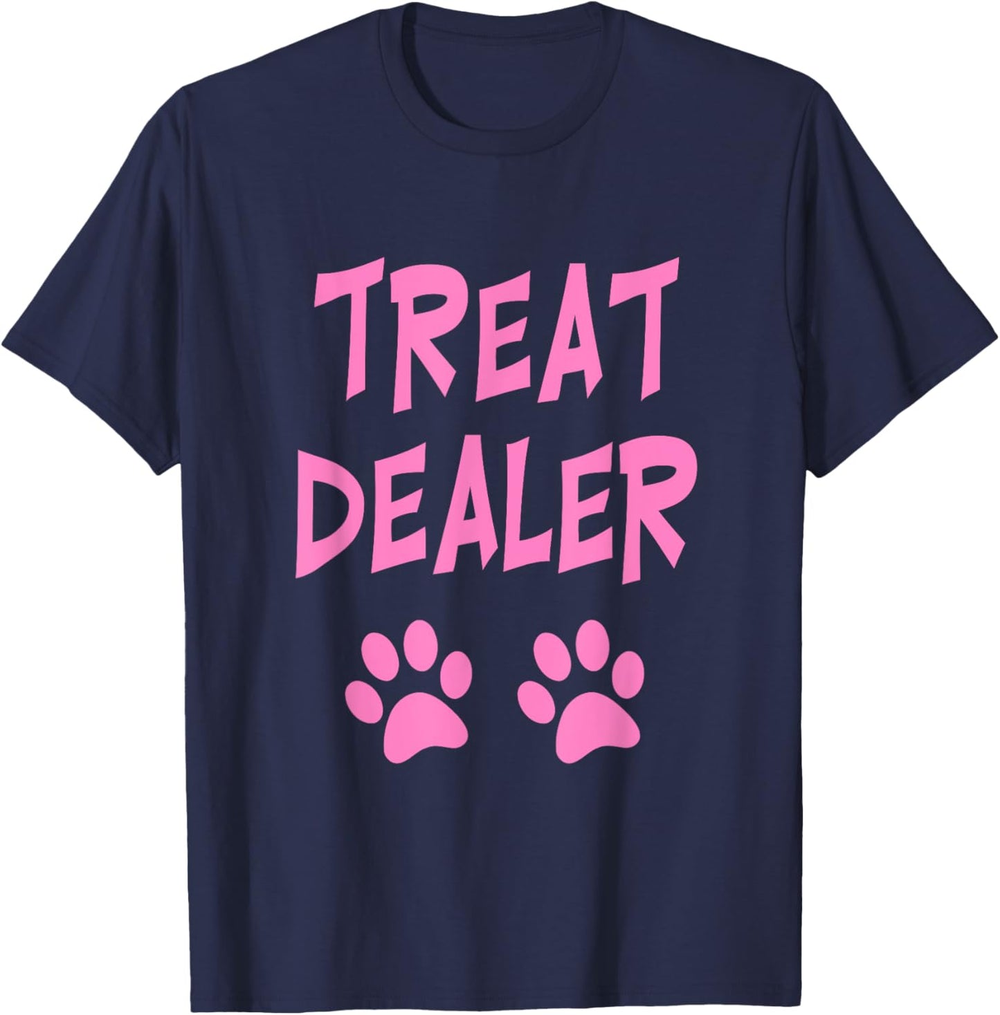 Redds Threads -Adults Paw - Black, Small - Modern, Letter Print - Dog Lovers T-Shirt - T-Shirt | Navy