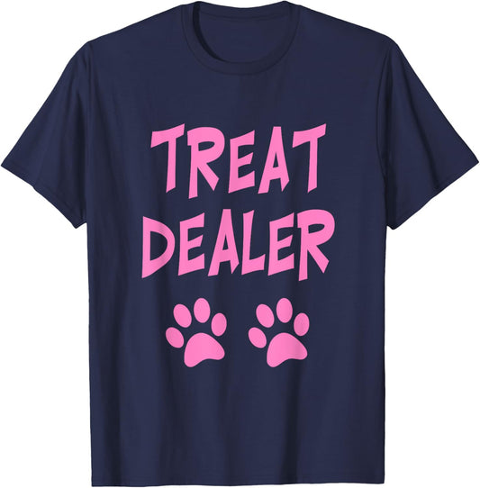 Redds Threads -Adults Paw - Black, Small - Modern, Letter Print - Dog Lovers T-Shirt - T-Shirt | Navy