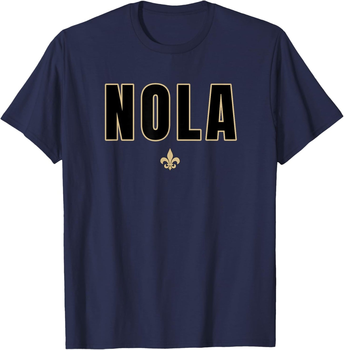 NOLA Apparel for Locals or Tourist that Love City Classic Fit Black Polycotton T-Shirt - T-Shirt | Navy