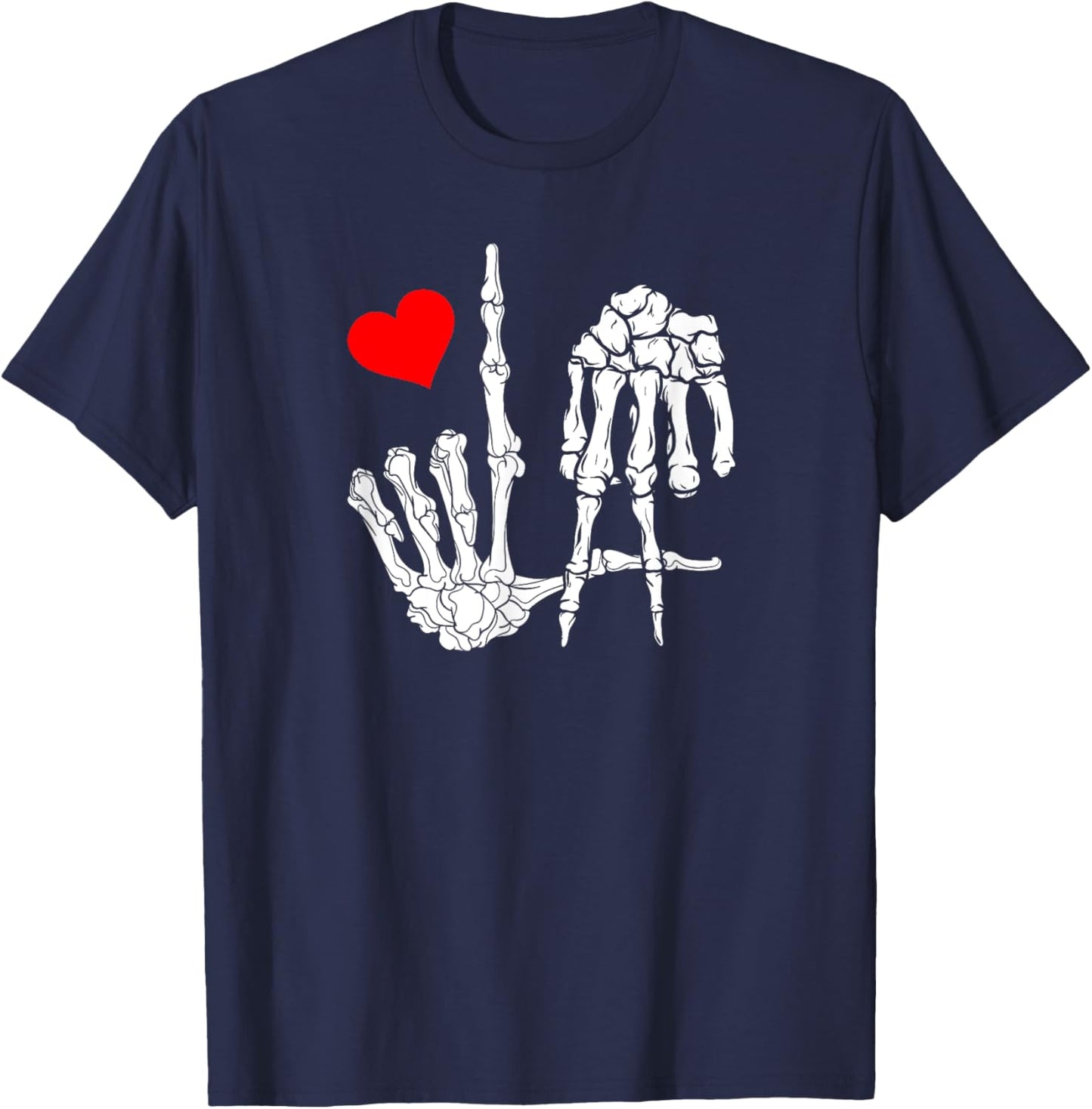 Los Angeles With Skeleton LA Sign to Love and Represent City T-Shirt - T-Shirt | Navy