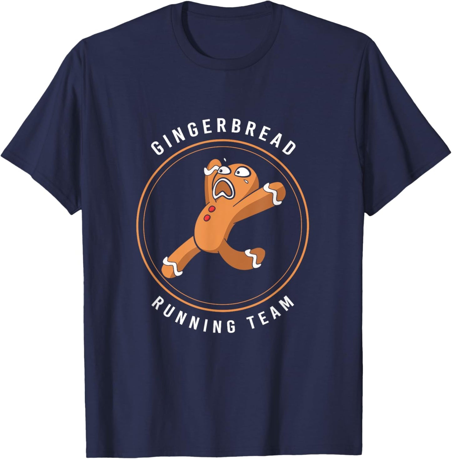 Gingerbread Christmas Cookie Running Team T-Shirt - T-Shirt | Navy
