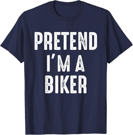 Pretend I'm A Biker Family Matching Halloween Costume Biker T-Shirt - T-Shirt | Navy