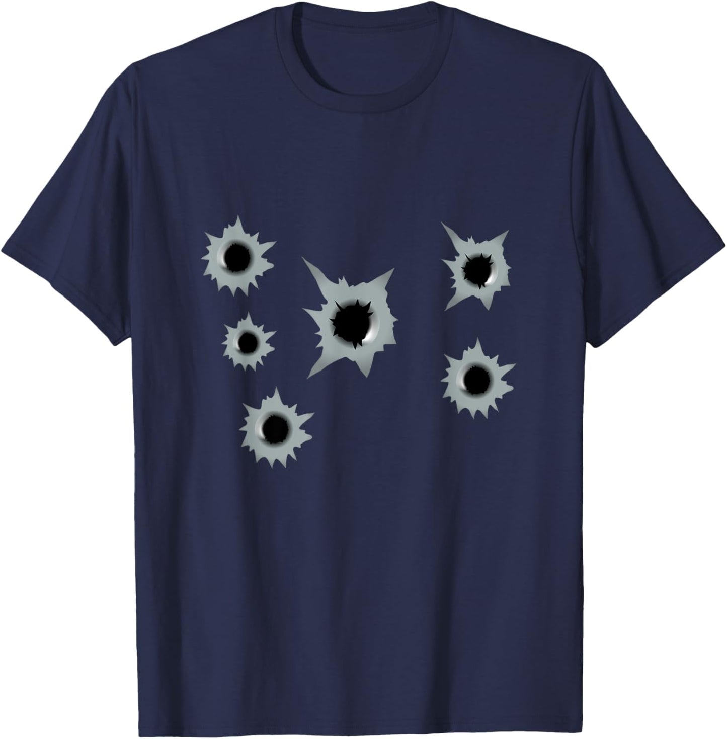 I'm Okay Halloween Funny Bullet Hole Blood Stained T-Shirt - T-Shirt | Navy